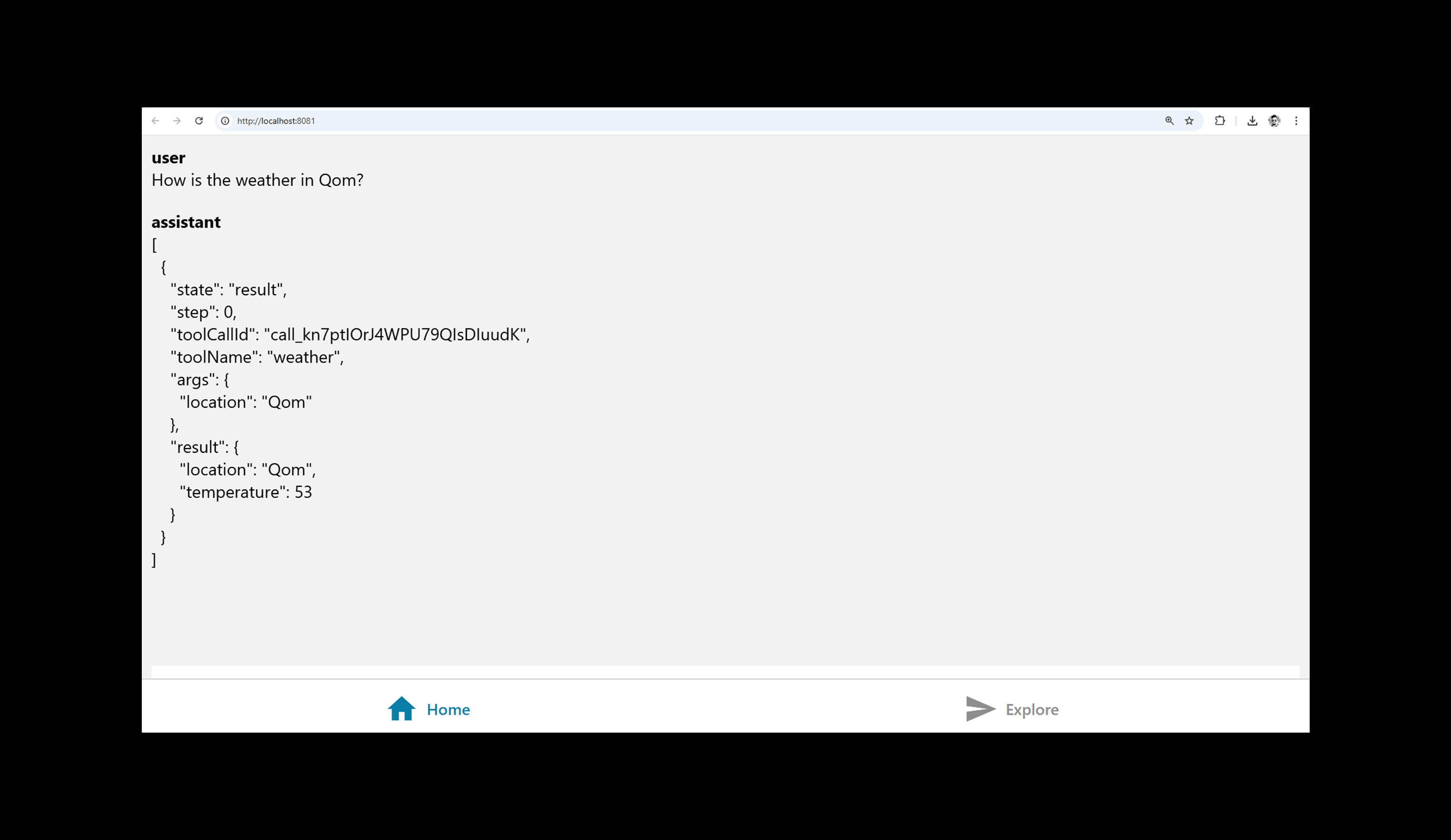 work with chatbot in expo with tools