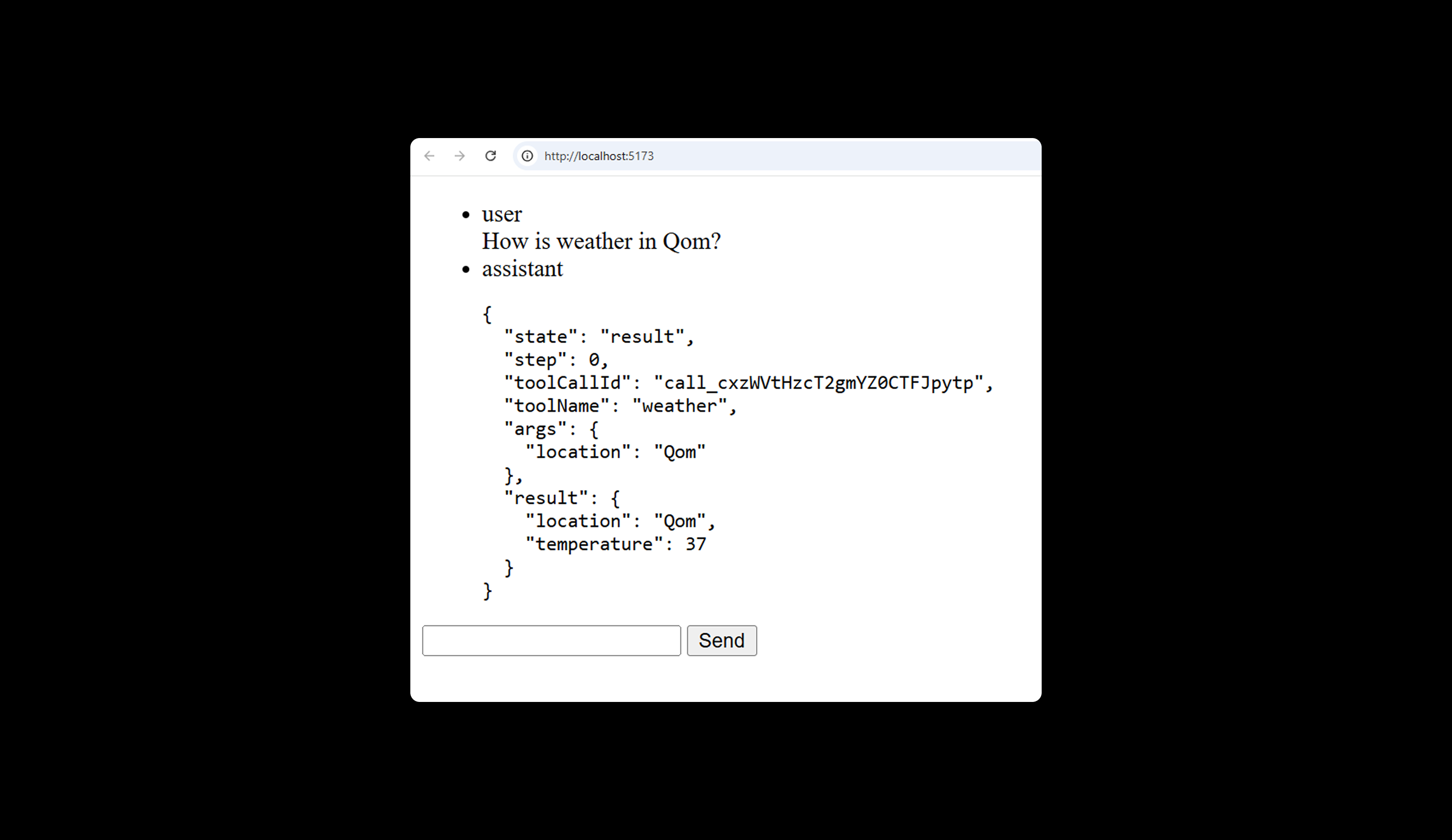 work with chatbot in svelte with tools